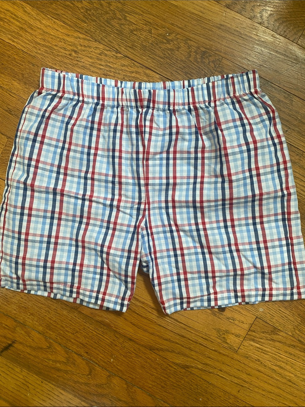 Little English patriotic plaid pull on shorts size 8